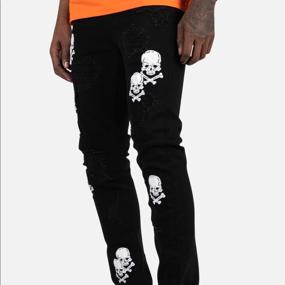 preme Jeans Mens Preme Distressed Skull Black Jeans Poshmark